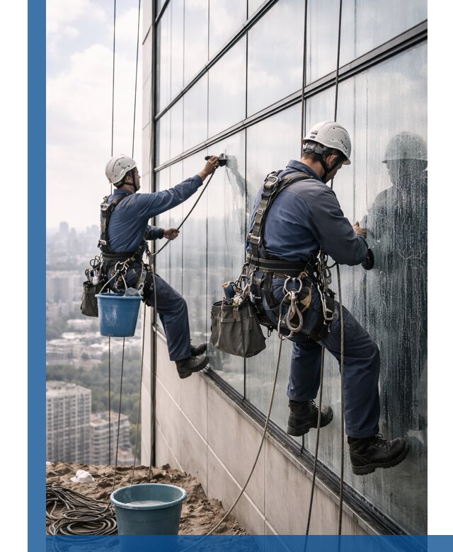 Профессиональная мойка фасадных окон альпинистами в Батайске