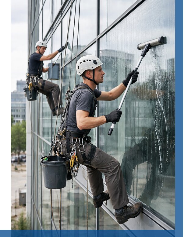 Мойка витражей альпинистами в Батайске от 708 р. под ключ|ВЫСОТНИК-Бтс