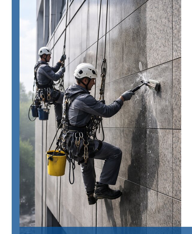 Профессиональная мойка фасада из керамогранита в Батайске