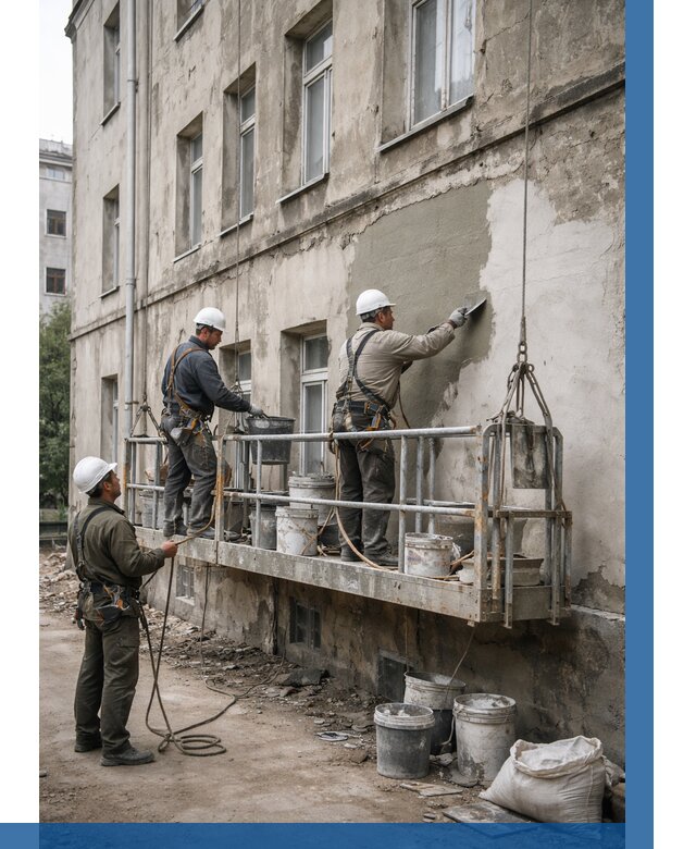 Капитальный ремонт фасада в Батайске от 4251 р. | ВЫСОТНИК-Бтс