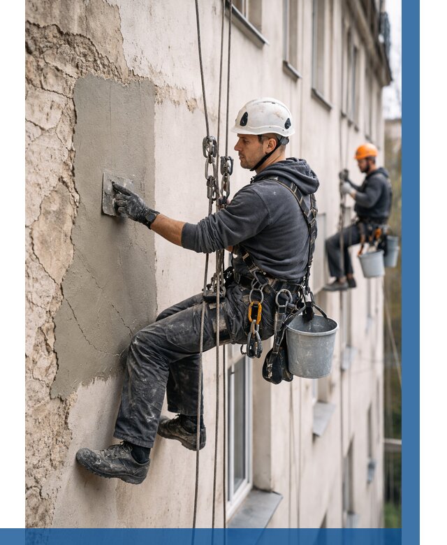 Восстановление штукатурки фасада в Батайске от 1215 р. | ВЫСОТНИК-Бтс