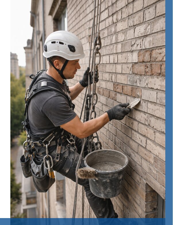 Ремонт кирпичной кладки фасада в Батайске от 1822 р. | ВЫСОТНИК-Бтс