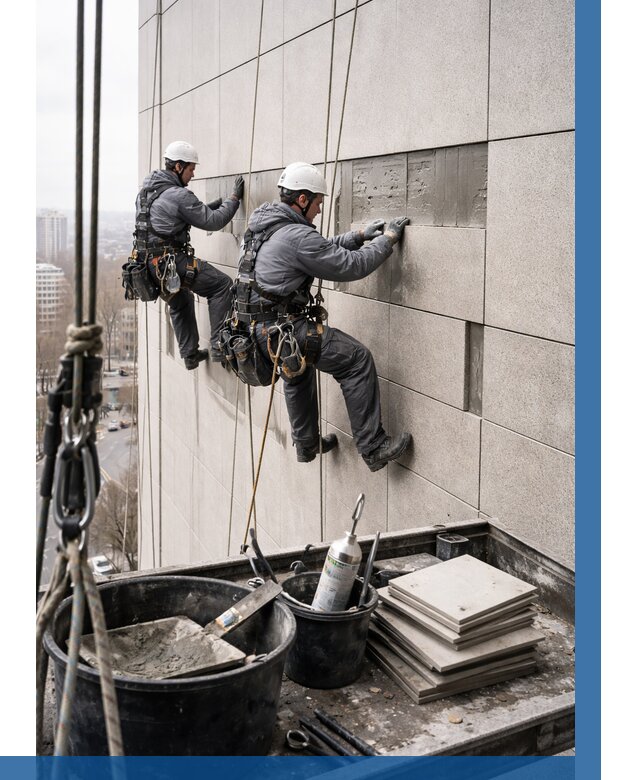 Ремонт фасада из керамогранита в Батайске от 2530 р. | ВЫСОТНИК-Бтс