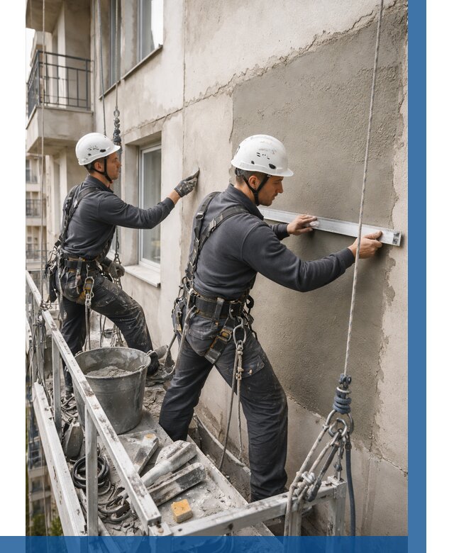 Штукатурка фасада на высоте в Батайске от 911 р. | ВЫСОТНИК-Бтс