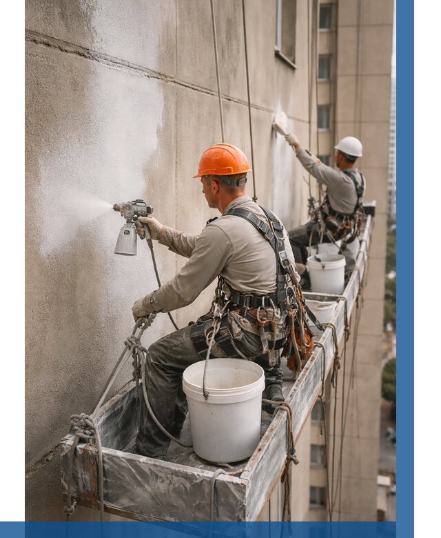 Грунтовка фасада на высоте в Батайске от 121 р. | ВЫСОТНИК-Бтс