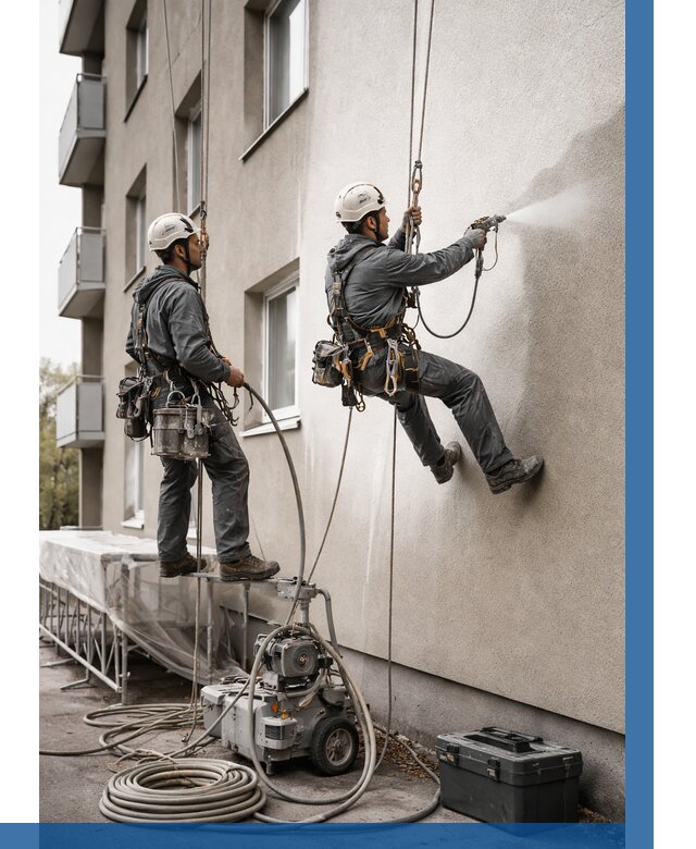 Безвоздушная покраска фасада в Батайске от 223 р/м² | ВЫСОТНИК-Бтс