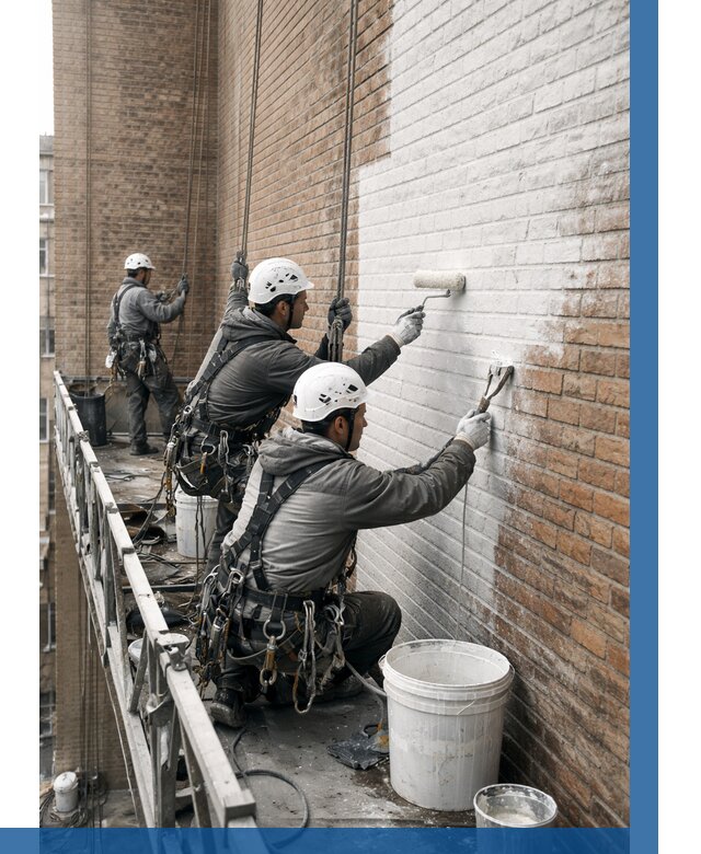 Покраска кирпичного фасада в Батайске от 354 р. | ВЫСОТНИК-Бтс