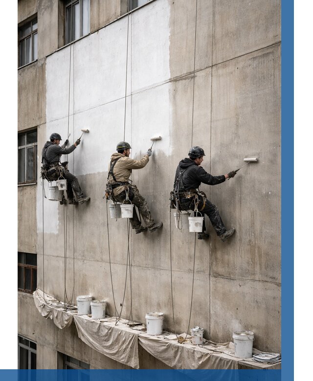 Покраска бетонного фасада в Батайске от 354 р за м2 | ВЫСОТНИК-Бтс