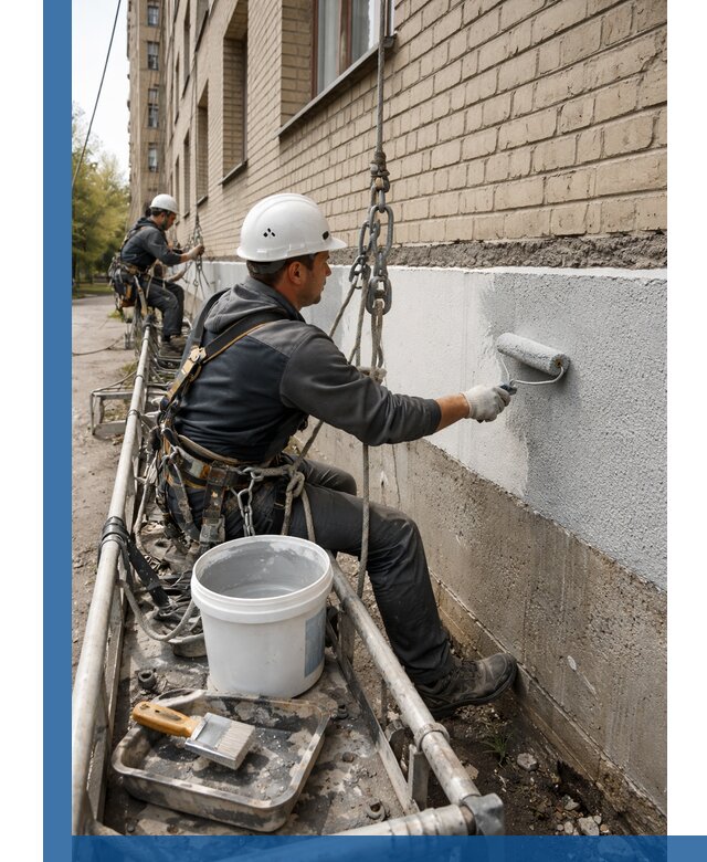 Окраска цоколя здания в Батайске профессионально и надежно