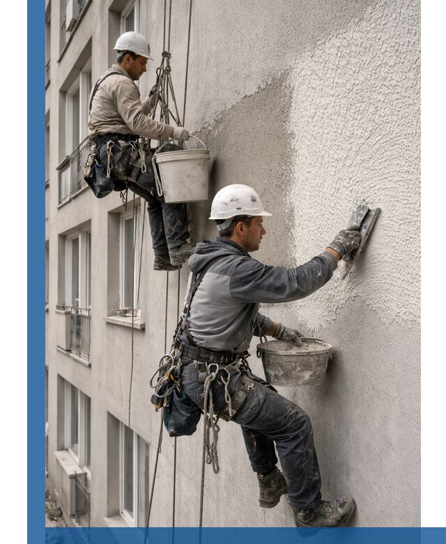 Нанесение декоративной штукатурки короед на фасад в Батайске