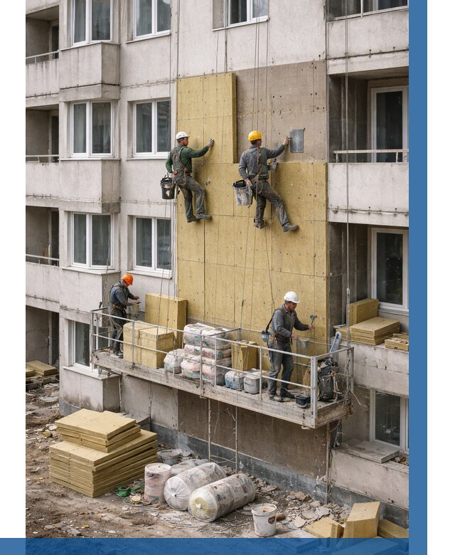 Утепление фасада минватой в Батайске от 1518 р. | ВЫСОТНИК-Бтс