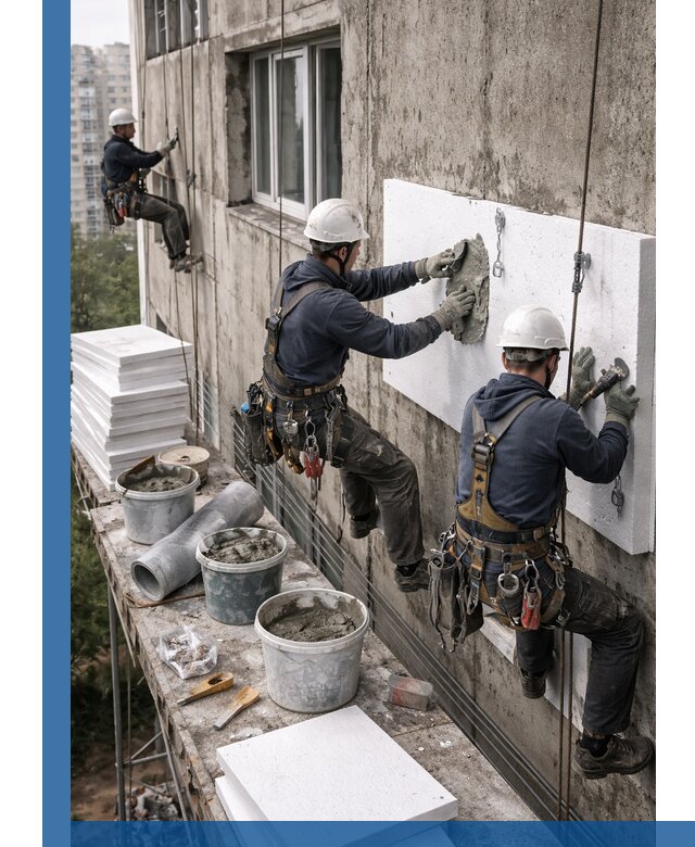 Утепление фасада пенополистиролом в Батайске под ключ