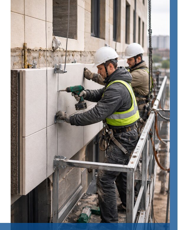 Монтаж фасадных термопанелей в Батайске от 1518 р. | ВЫСОТНИК-Бтс