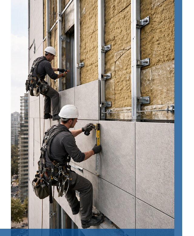 Монтаж вентилируемого фасада в Батайске от 3542 р. | ВЫСОТНИК-Бтс