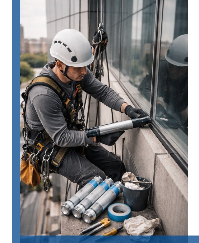 Герметизация стыков витража в Батайске для герметичных фасадов