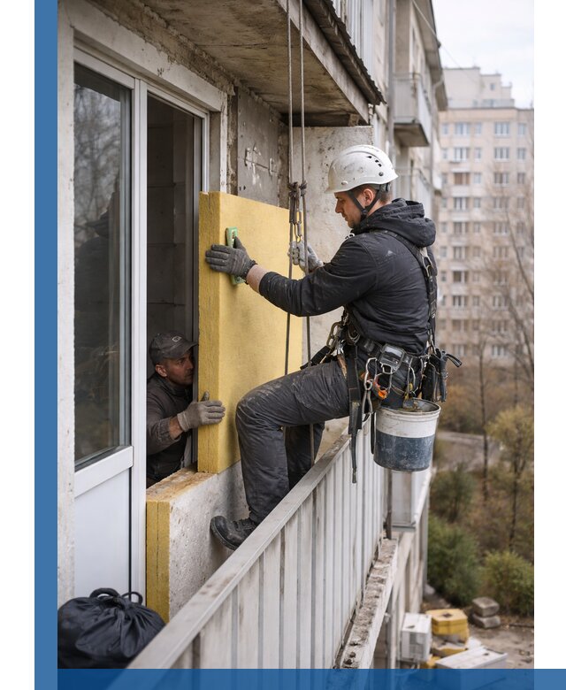 Профессиональное утепление балкона снаружи в Батайске под ключ