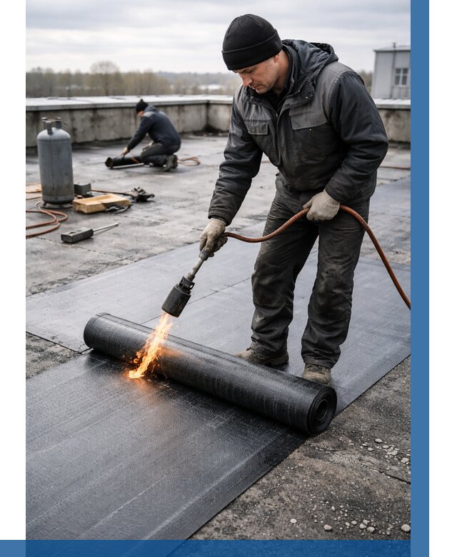 Ремонт наплавляемой кровли в Батайске от 708 р. | ВЫСОТНИК-Бтс