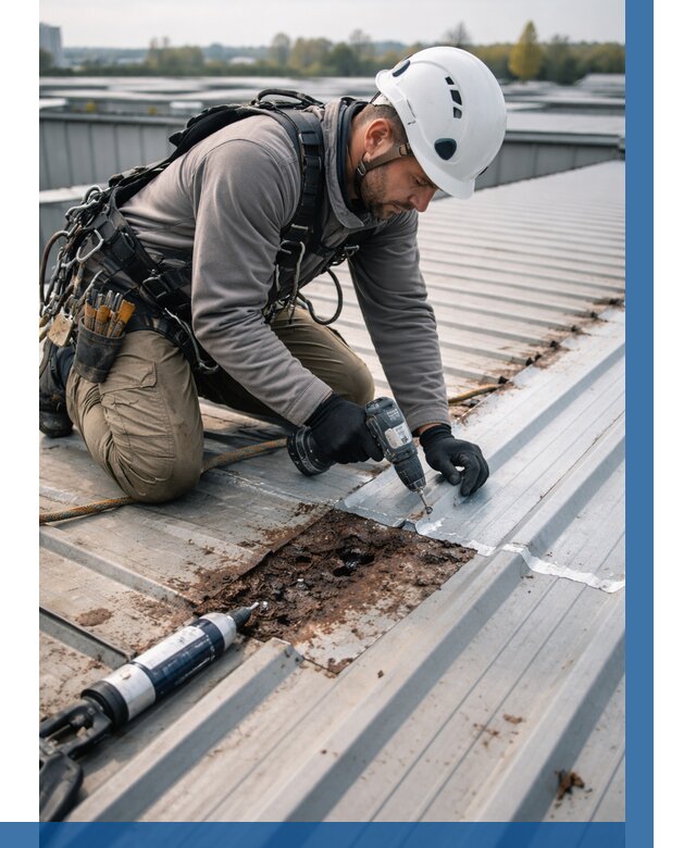 Ремонт профнастила на кровле в Батайске от 708 р. | ВЫСОТНИК-Бтс