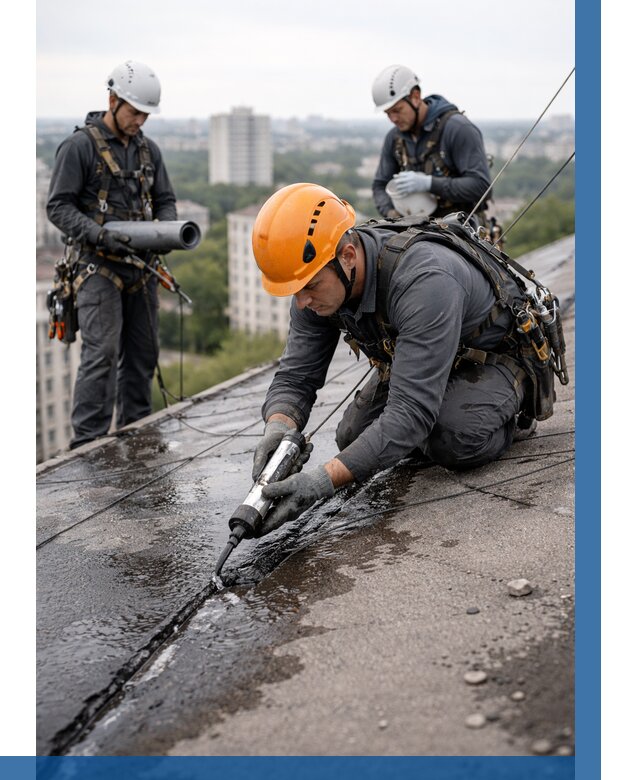 Устранение протечек кровли в Батайске от 12145 р. | ВЫСОТНИК-Бтс
