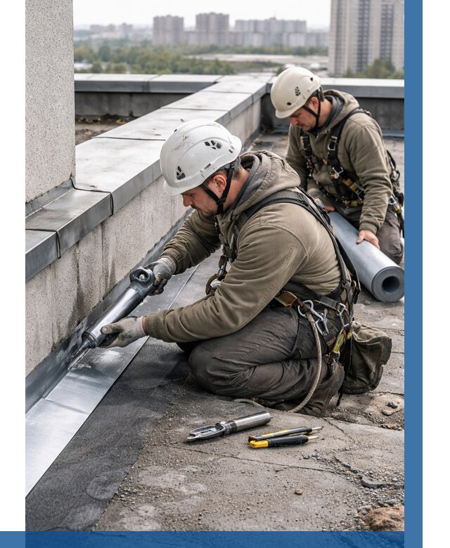 Ремонт кровельных примыканий в Батайске от 1215 р. | ВЫСОТНИК-Бтс