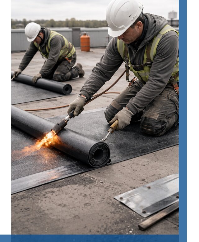 Монтаж наплавляемой кровли в Батайске от 860 р. — ВЫСОТНИК-Бтс