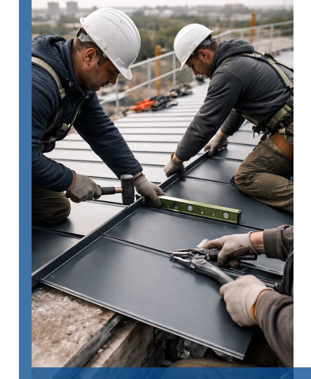 Монтаж фальцевой кровли в Батайске для промышленных зданий