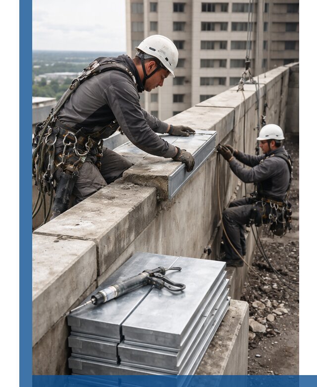 Замена парапетных крышек и установка новых в Батайске