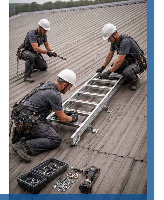 Монтаж кровельной лестницы в Батайске от 4554 р. | ВЫСОТНИК-Бтс