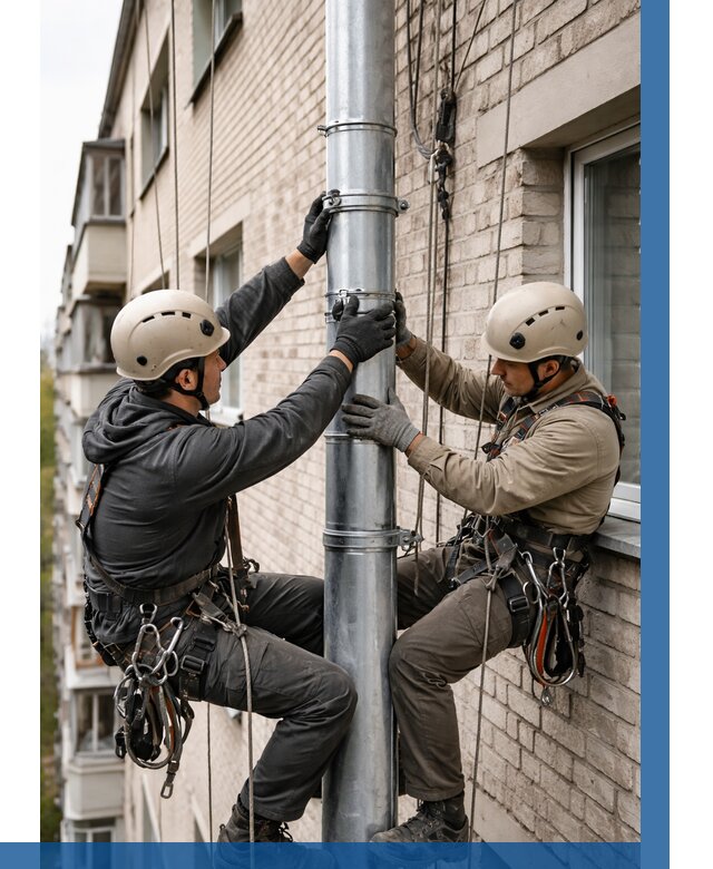 Замена водосточных труб в Батайске от 6579 р. | ВЫСОТНИК-Бтс