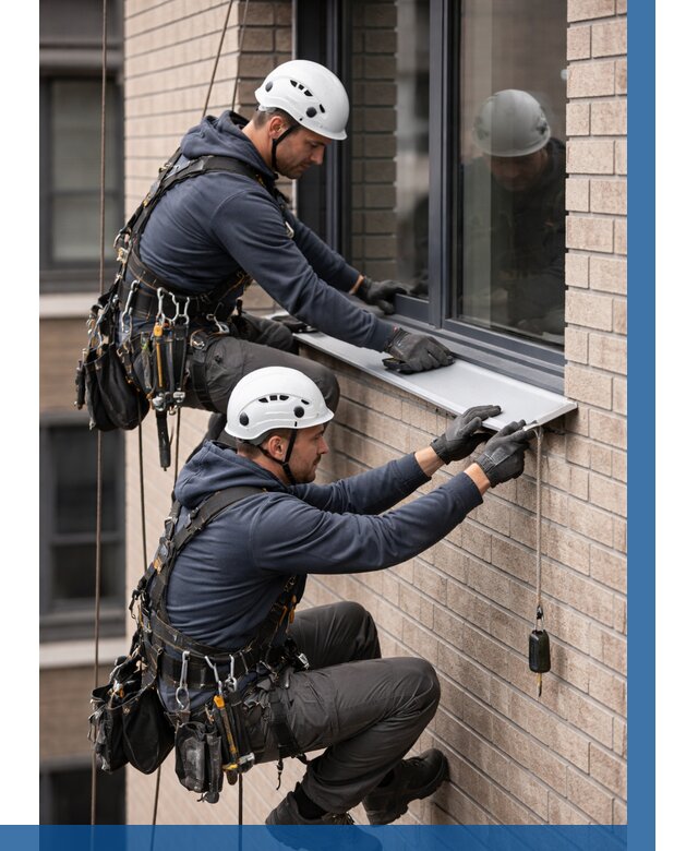 Монтаж оконных отливов под ключ в Батайске от 3542 р. | ВЫСОТНИК-Бтс