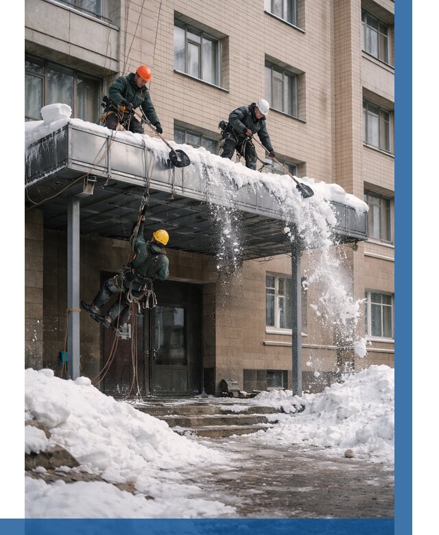 Очистка козырьков от снега в Батайске от 3542 р. | ВЫСОТНИК-Бтс