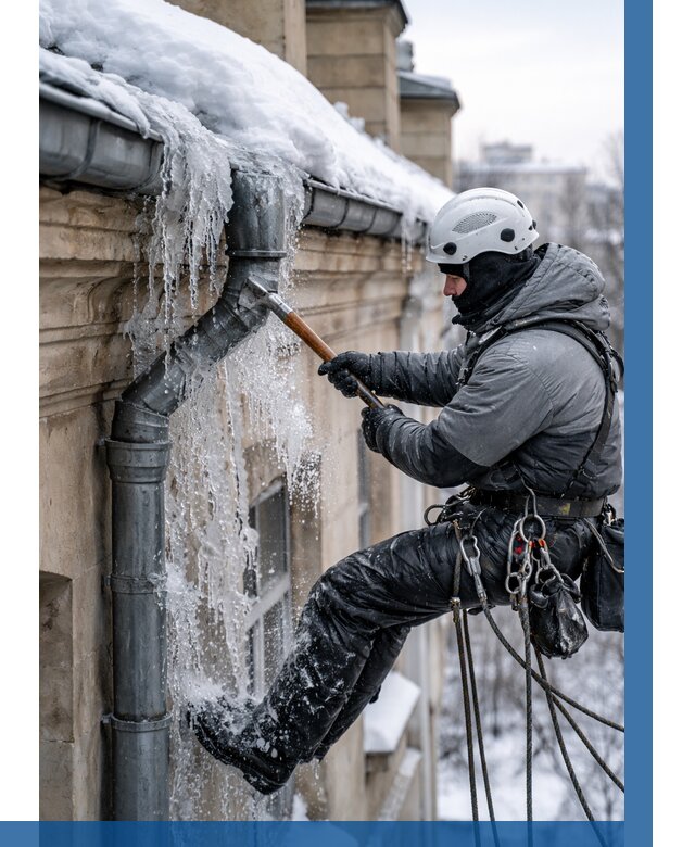 Очистка водостоков от льда в Батайске от 3542 р. | ВЫСОТНИК-Бтс