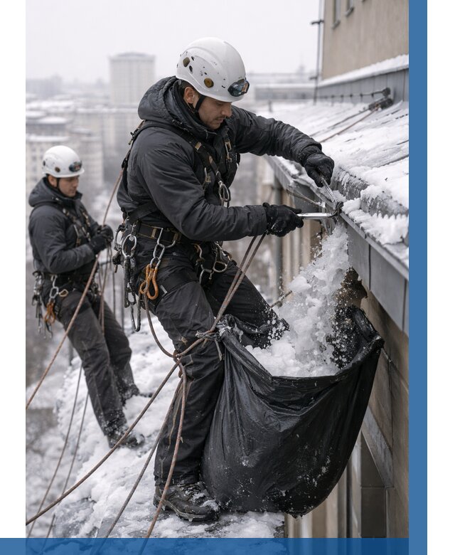 Аварийная очистка крыши в Батайске под ключ от 304 р. | ВЫСОТНИК-Бтс