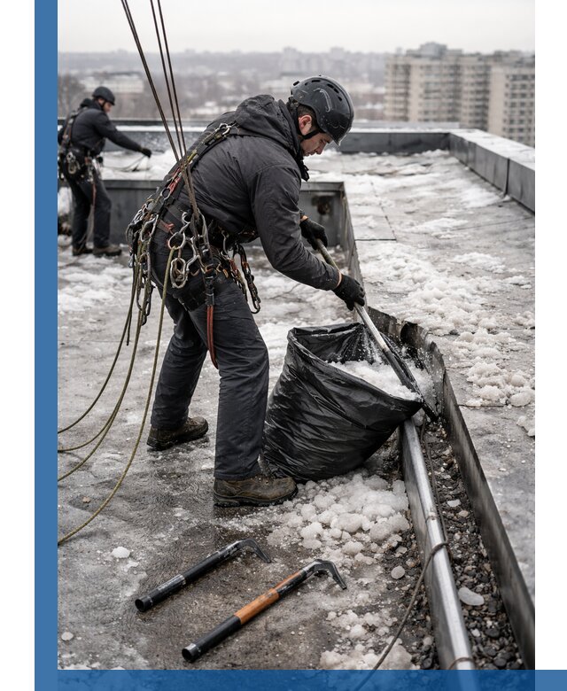 Аварийная очистка кровли в Батайске от промальпинистов