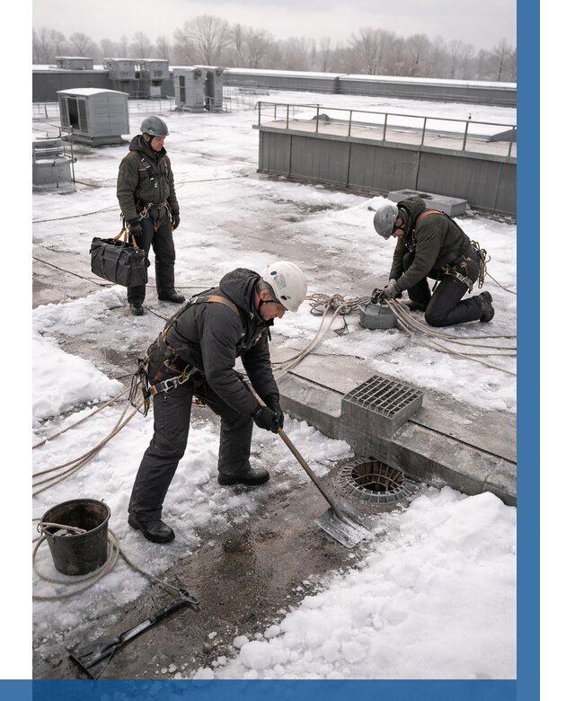 Абонентское обслуживание кровли зимой в Батайске от 8097 р. | ВЫСОТНИК-Бтс