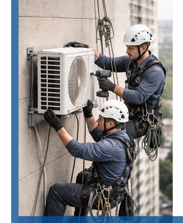 Монтаж внешнего блока кондиционера в Батайске установка и крепление