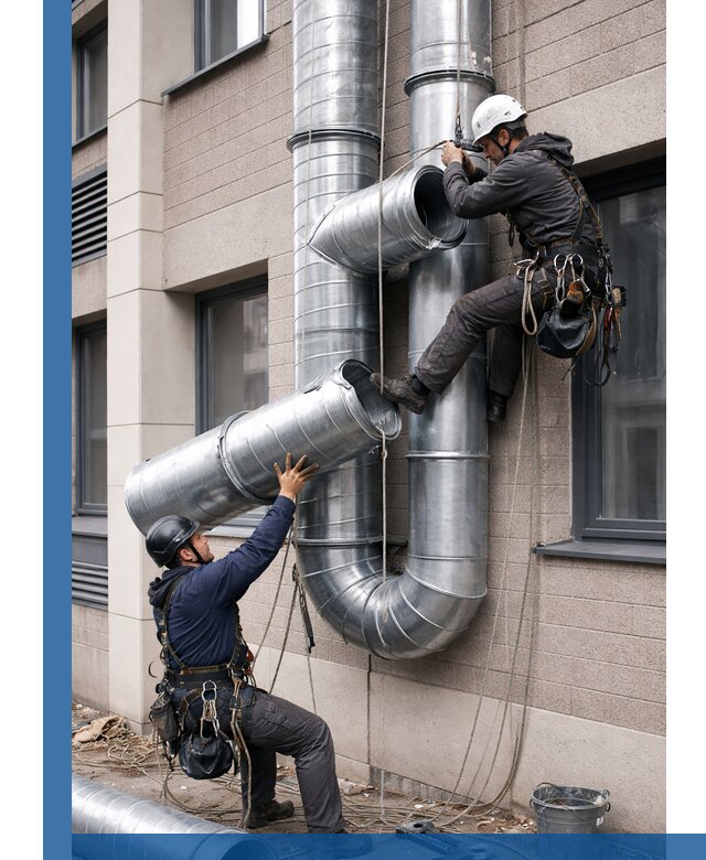 Монтаж фасадных воздуховодов в Батайске с герметизацией и крепежом