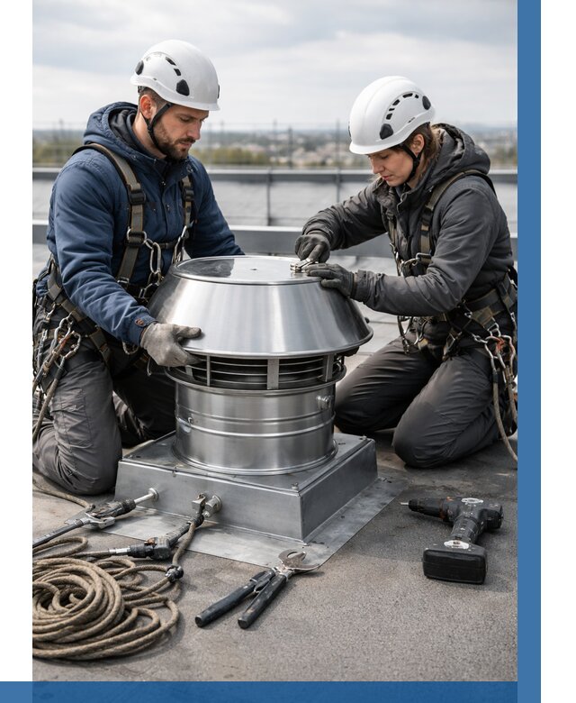 Установка дефлекторов на кровле в Батайске от 4554 р. | ВЫСОТНИК-Бтс