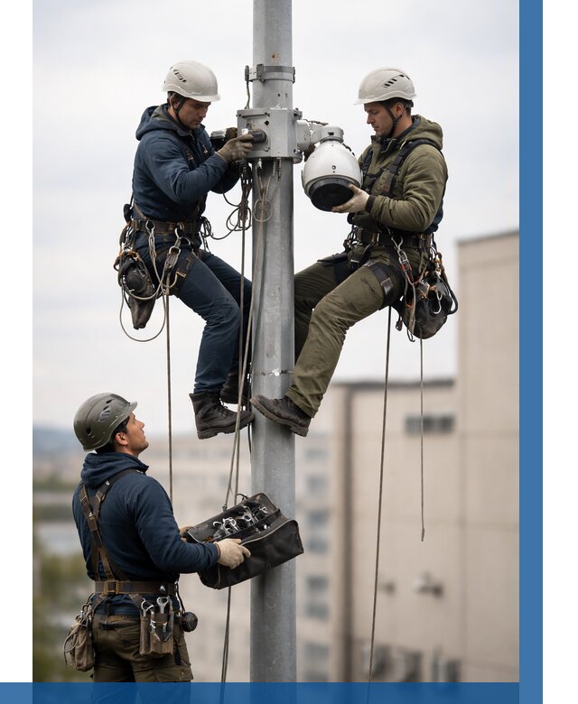 Установка видеокамер на мачте в Батайске от 8603 р. | ВЫСОТНИК-Бтс