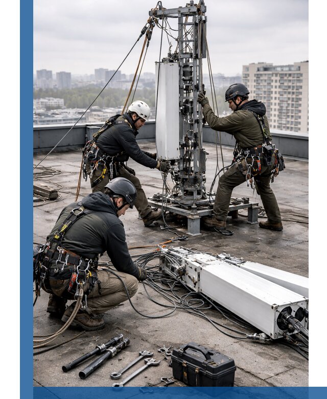 Демонтаж антенн на крыше зданий в Батайске с гарантией