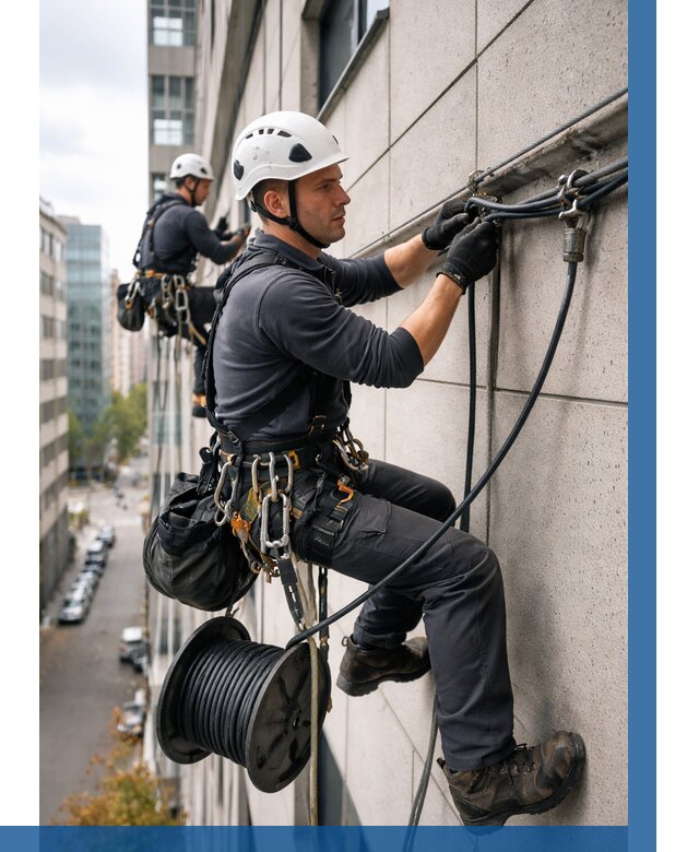 Прокладка кабеля по фасаду в Батайске от 354 р. | ВЫСОТНИК-Бтс