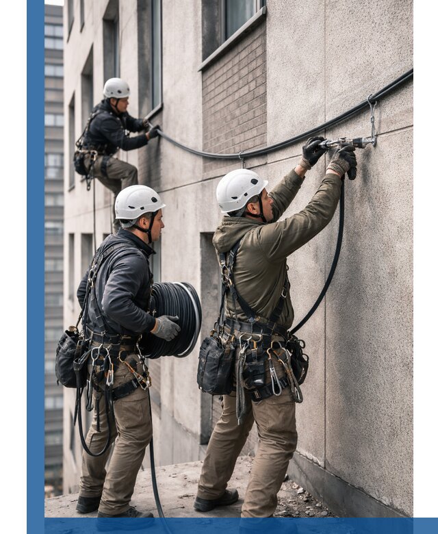 Прокладка кабеля по фасаду в Батайске, профессиональный монтаж