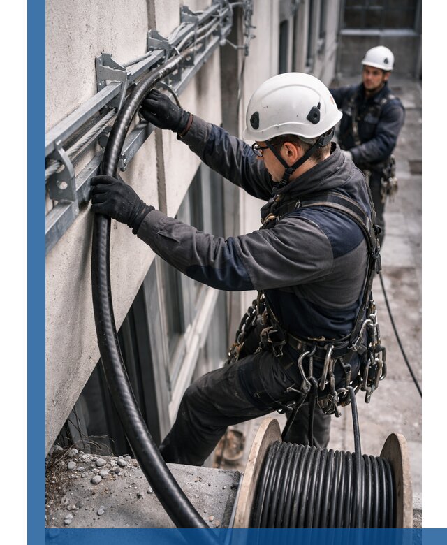 Протяжка кабеля питания на высоте в Батайске с гарантией безопасности и качества