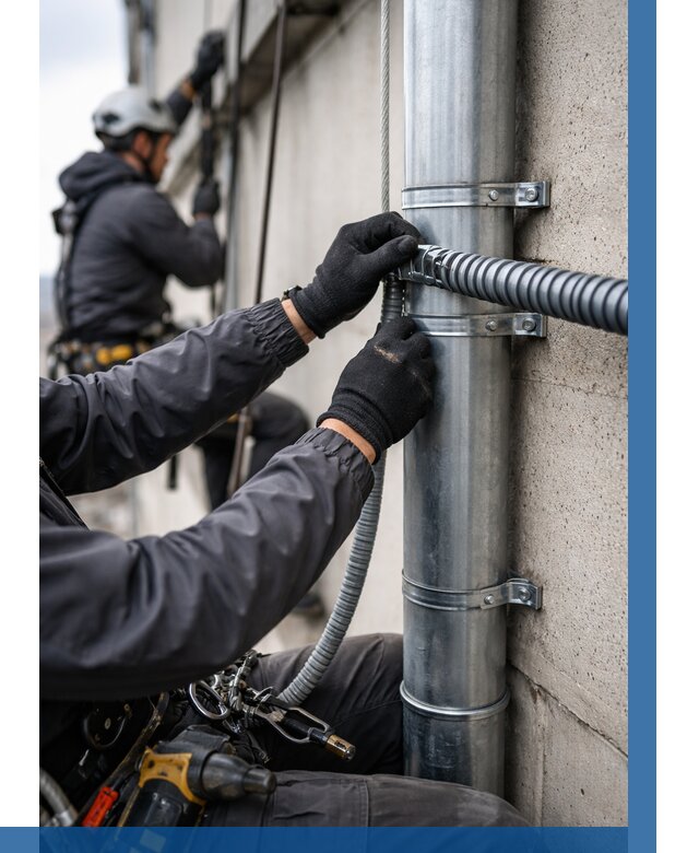 Монтаж гофры для кабеля в Батайске от 304 р. | ВЫСОТНИК-Бтс