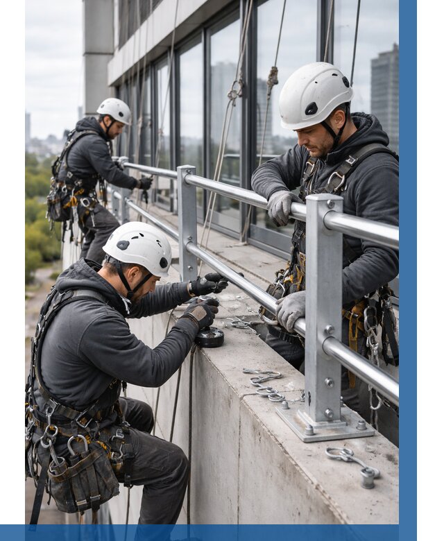Монтаж ограждений на высоте в Батайске, от 1215 р. | ВЫСОТНИК-Бтс