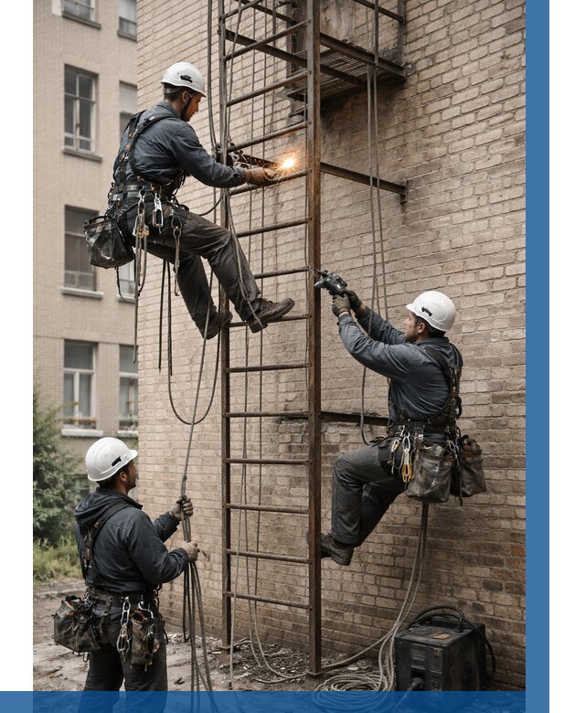 Ремонт пожарной лестницы в Батайске от 7591 р. | ВЫСОТНИК-Бтс