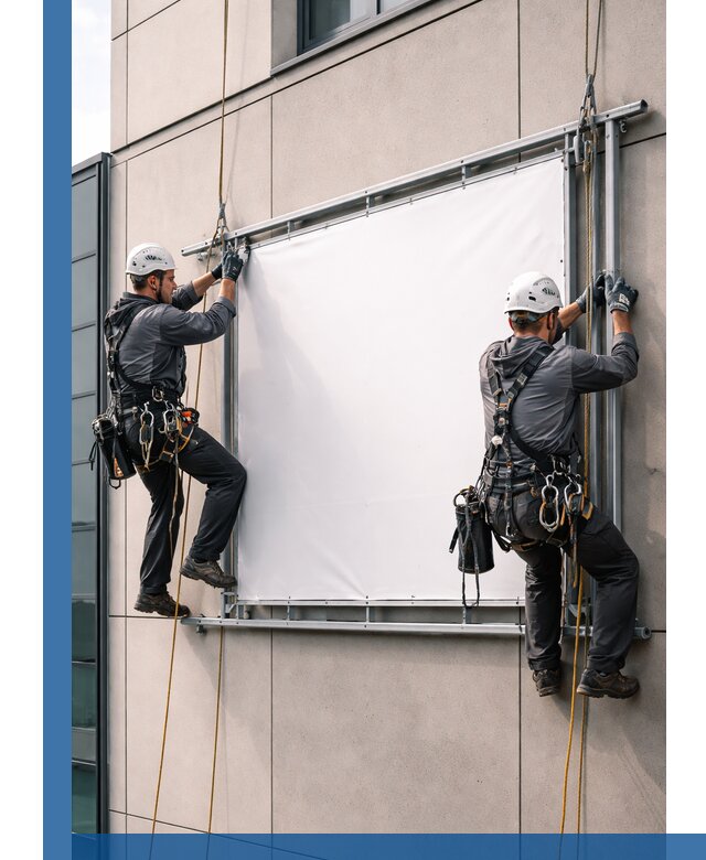 Монтаж наружной рекламной вывески в Батайске под ключ