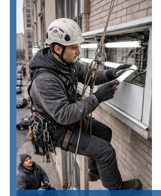 Профессиональная замена ламп в наружной вывеске в Батайске
