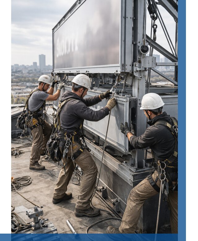 Монтаж крышной рекламной конструкции в Батайске от 60726 р.|ВЫСОТНИК-Бтс