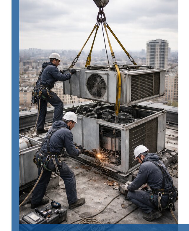 Демонтаж крышной установки в Батайске любой сложности